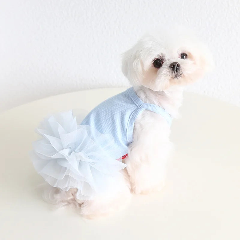 Cute Princess Dress for Pets, Cotton Clothes, Comfortable and Soft Dresses for Lovely Dogs, Sizes XS-XL, Summer