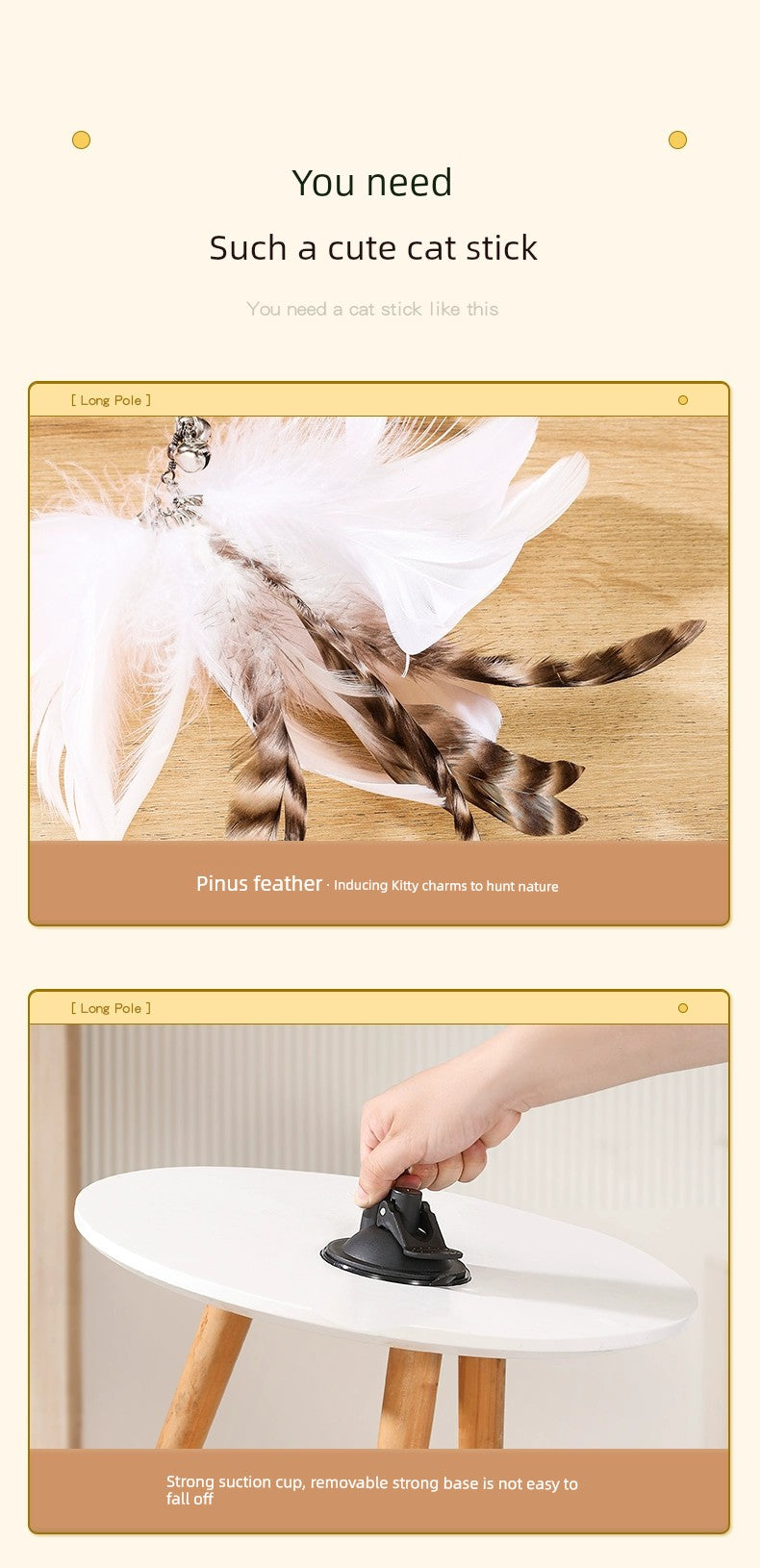 Self-Hi Relieving Stuffy Handy Gadget with Suction Cup Long Brush Holder Cat Toy