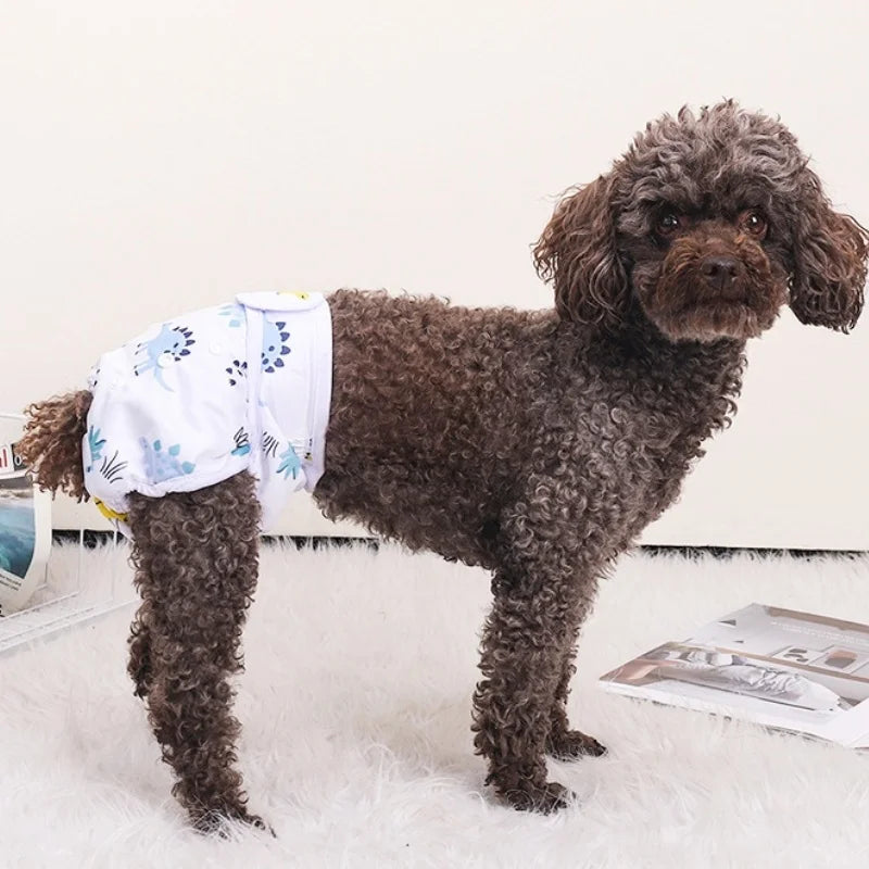 Washable Female Dog Diapers Reusable Dog Panties Menstruation Pet Physiological Safety Pants Adjustable Cat Diapers Pet Supplies