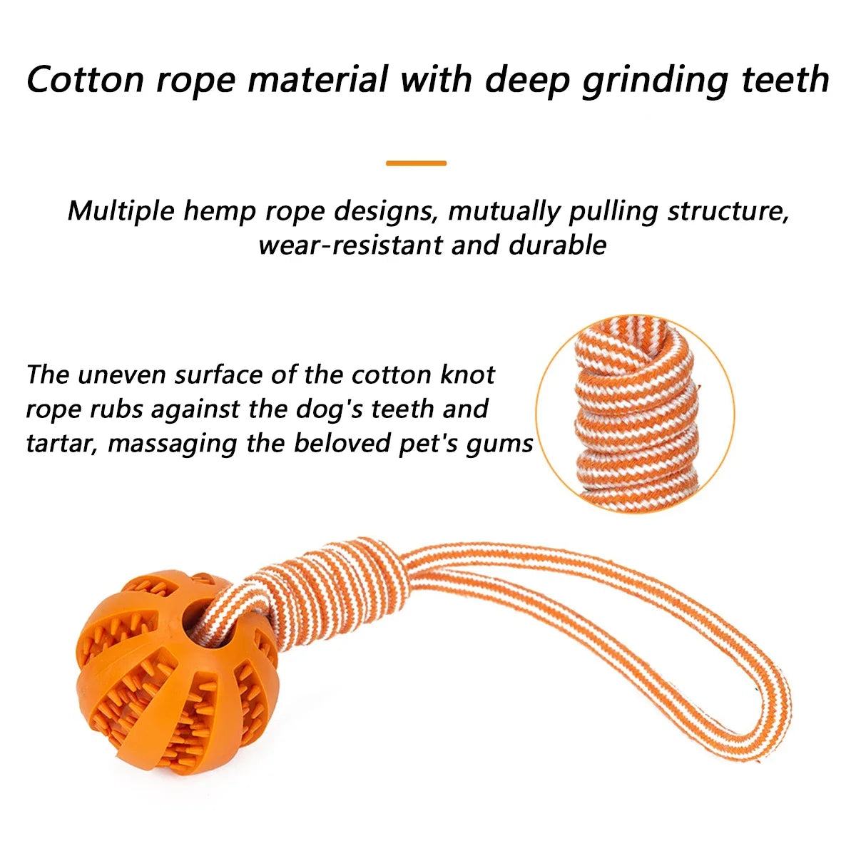 Dog Toys Balls Interactive Treat Rope Rubber Leaking Balls for Small Medium Dogs Chewing Bite Resistant Pet Tooth Cleaning