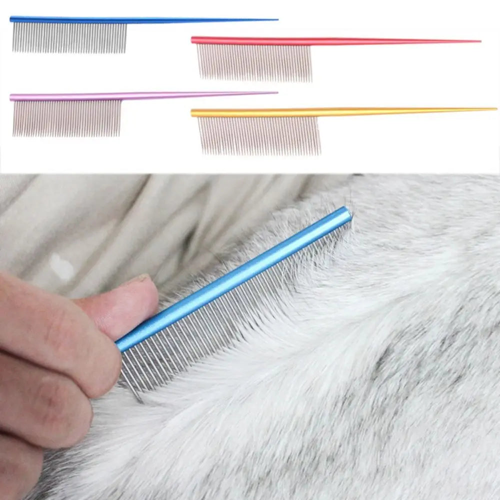 Stainless Steel Pet Flea Comb Practical Colorful Non-rust Dog Grooming Comb Dense Tooth Pet Hair Comb Cleaning