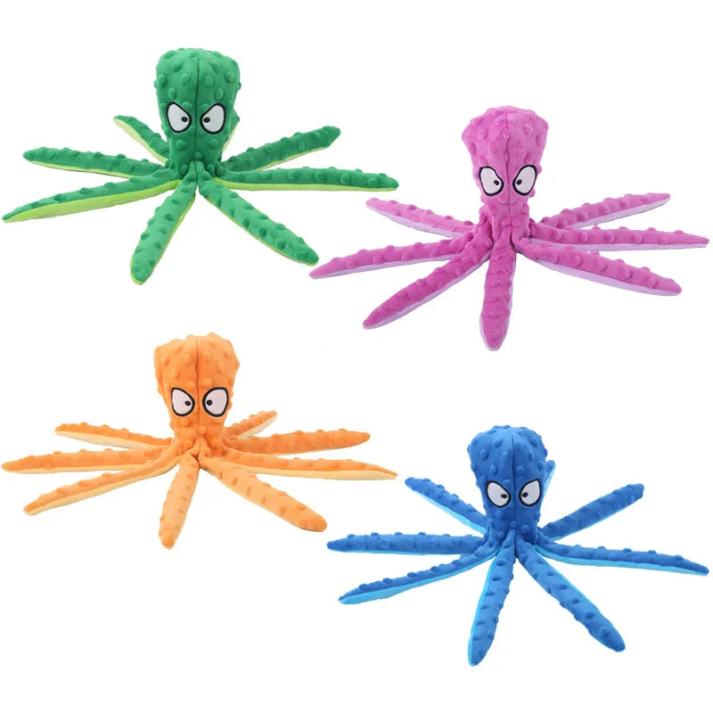 Pet Plush Toy Octopus Dog Interactive Toy Indestructible Bite Resistant Sound Puppy squeaky Octopu Dogs Rattle For Toys Supplies