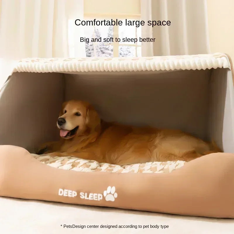 New Autumn and Winter Dog Thousand Birds Check Large Dog Golden Retriever Big Deep Sleep Cat Kennel Pet Kennel Gifs Bed