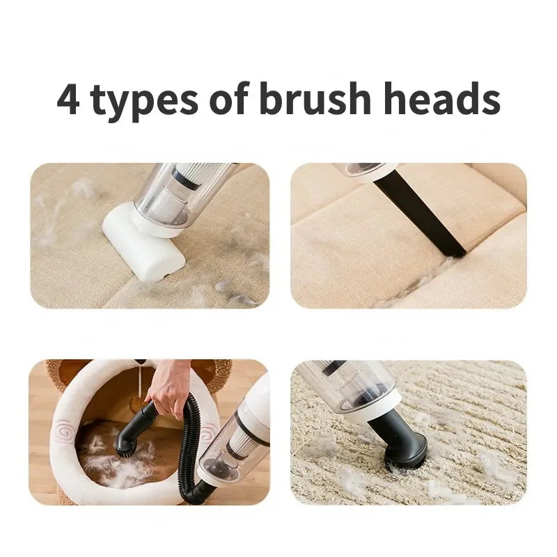 12000Pa Pet Cat And Dog Hair Vacuum Cleaner Handheld Small Vacuum Cleaner Pet Hair Removal Accessories For Pillows Sofas Carpets