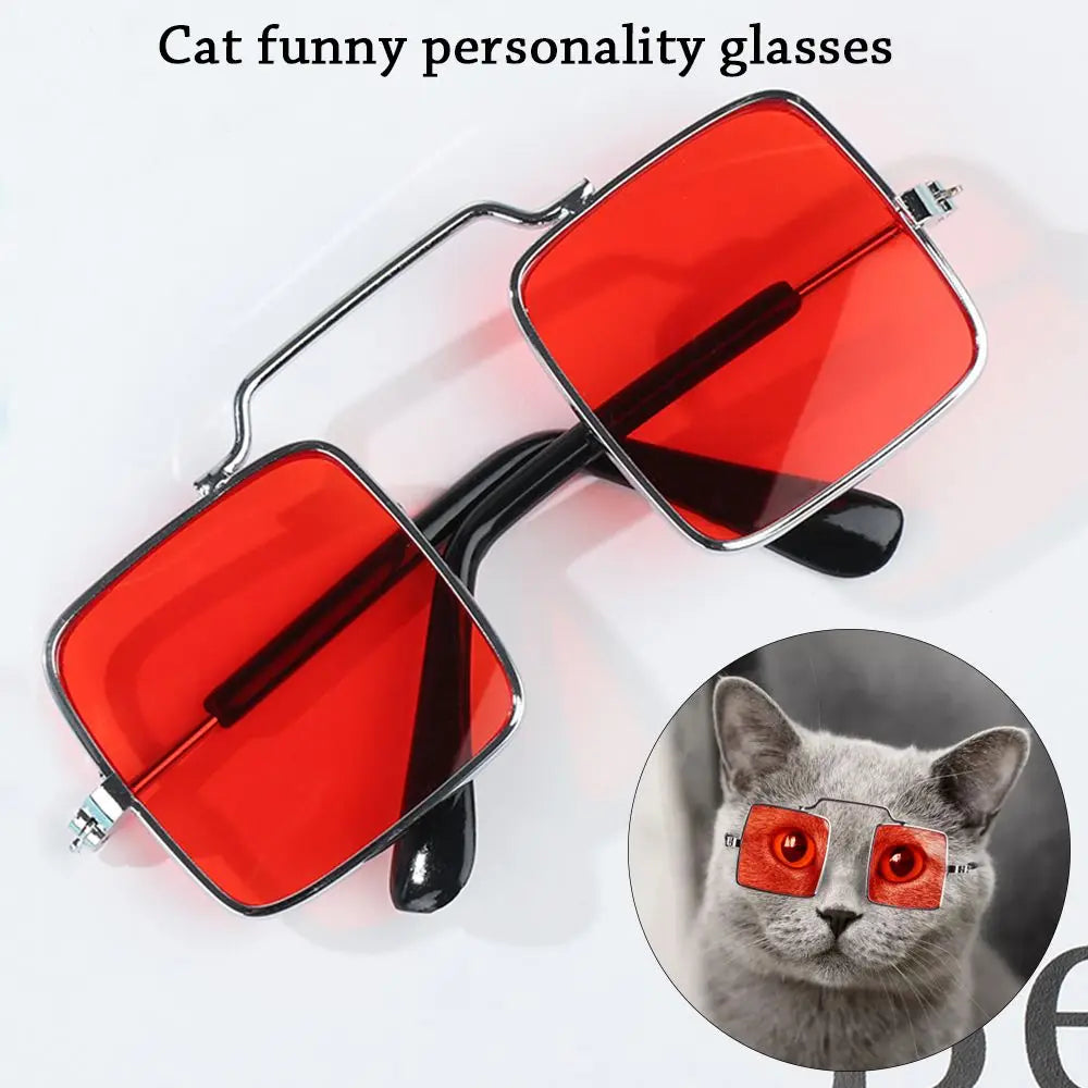 Accesorios para mascotas Multicolor Opcionalmente geniales Accesorios para fotografías Gafas para gatos Gafas para mascotas Gafas cuadradas Gafas de sol para perros