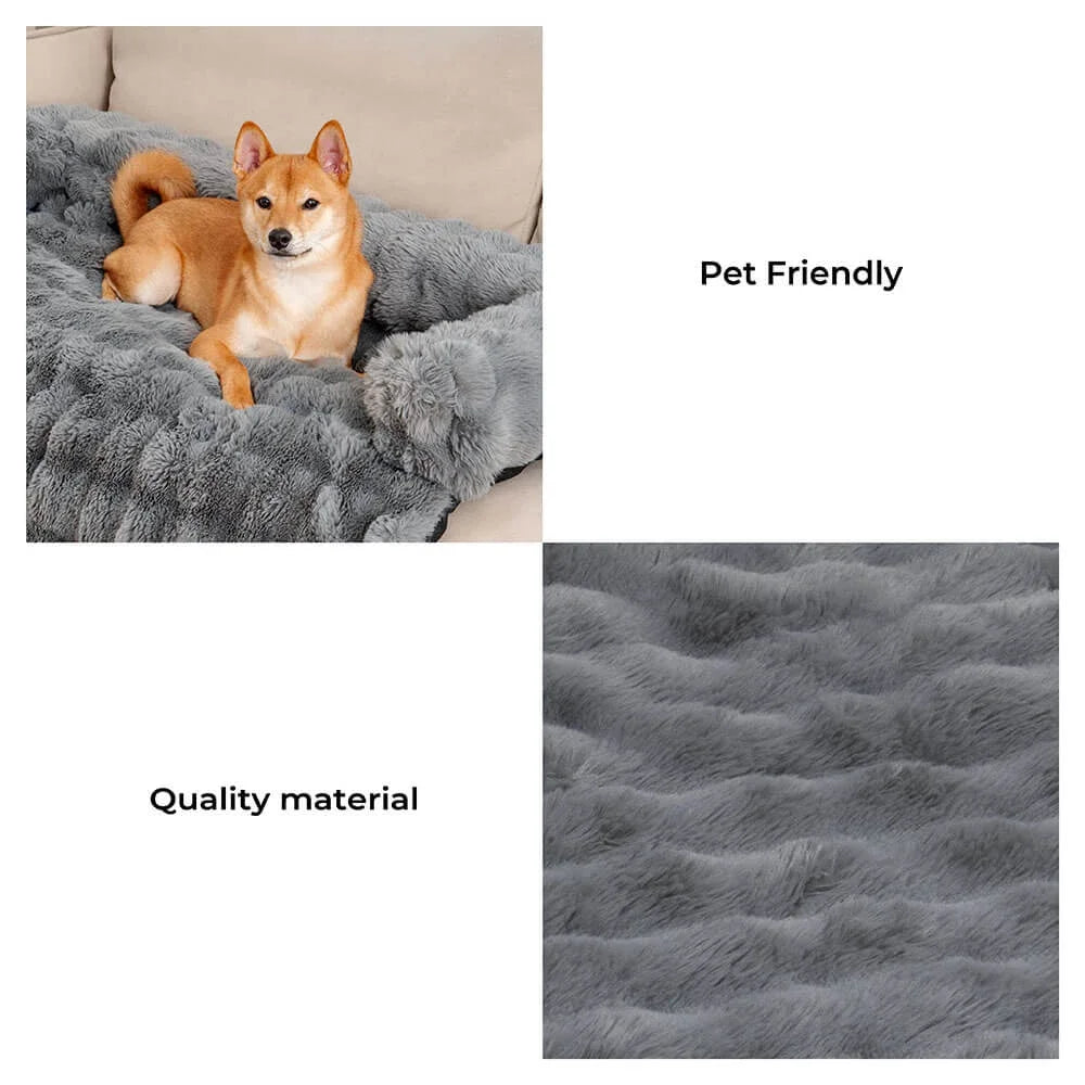 Plush Dog Bed Soft Plush Dog Pad, Sofa Couch Pet Furniture Protector Cover, Washable, Blanket Cushion Dog Kennel