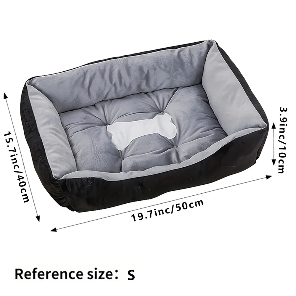 Warm Bone Pet Dog Bed Warm House Square Nest Washable House Pet Kennel For Small Medium Dogs Cats Puppy Dog Baskets