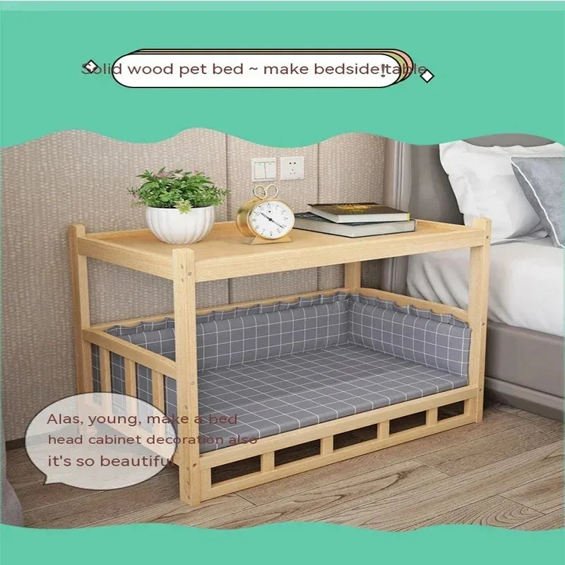 Wooden Dog Kennel Detachable Simple Pet House Four Season Universal Portable Pets Bed Household Eco-Friendly  Polished Dogs Beds