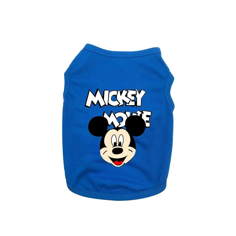 Disney Cartoon Dog Cat Vest Summer Pet Dogs Clothes Mickey And Minnie Dog Shirt for Small Medium Puppy French Bulldog Ropa Perro