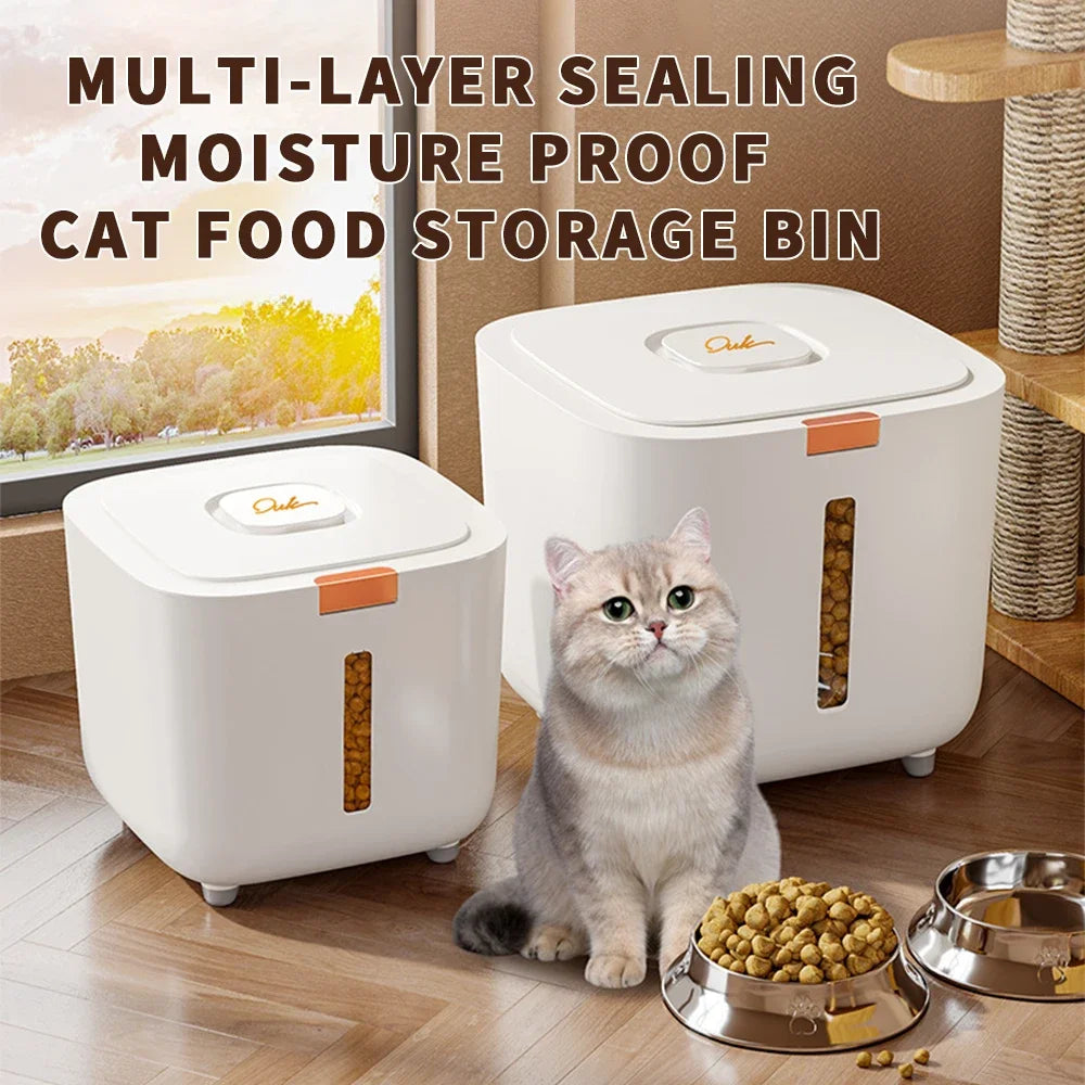 Pet Food Storage Barrel Large Storage Barrel Food Sealed Moisture-proof Cat Food Barrel Storage Cat Food Dog Food Barrel CatBowl