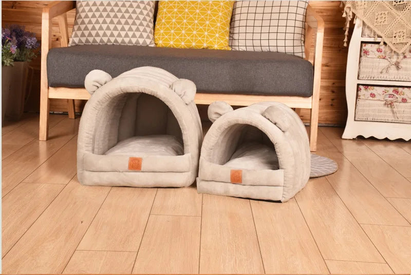 Super Soft Dog Round Cat Deep Sleep Comfort In Winter Warm Sleeping Tent Cozy Cave Mat Portable Indoor Cat Bed for Cats