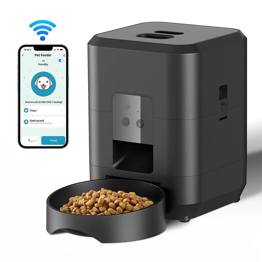 Petavista Automatic Pet Feeder Button / WiFi Version Auto Cat Food Dispenser Accessories Smart Control Pet Feeder For Cats Dog