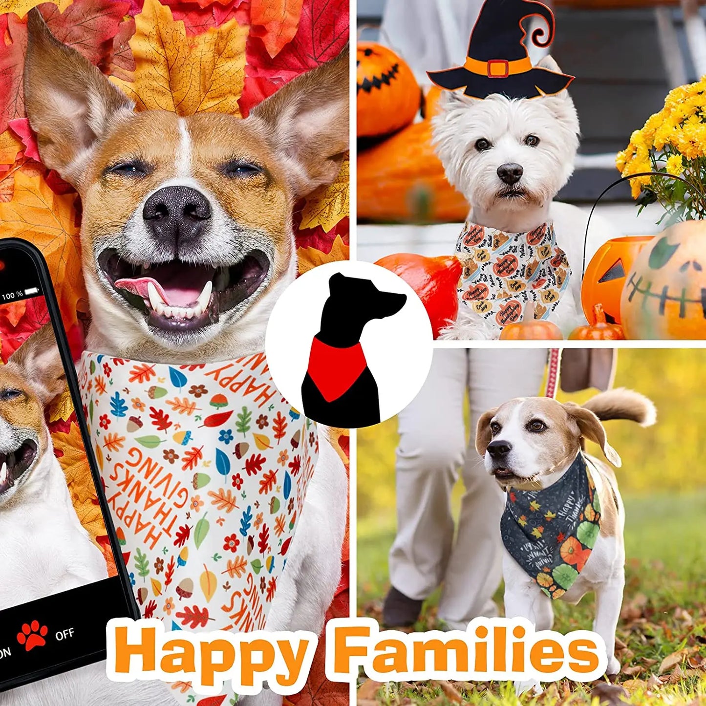 20 Packs Thanksgiving Dog Bandana Fall Autumn Pet Bandana For Dog Turkey Pumpkin Dog Triangle Scarf For Small Medium Pet Cats