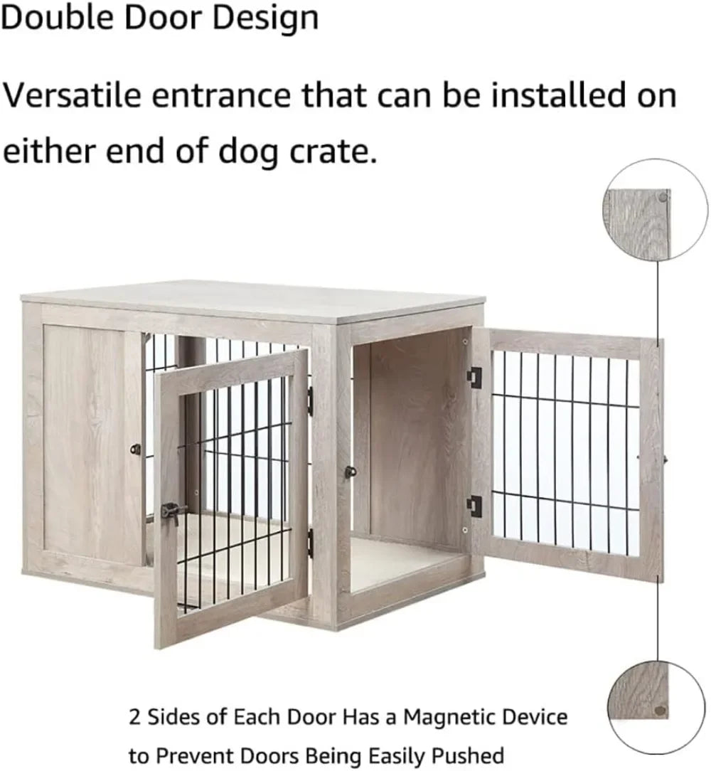 Furniture Style Dog Crate for Medium Dogs Indoor Aesthetic Puppy Kennel with Door Modern Decorative Wood Wire Pet House