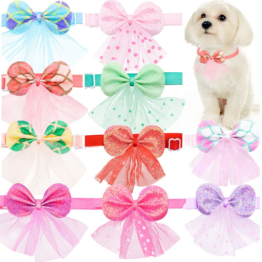 20PCS Dog Accessories Bulk Fashion Dog Bow Tie Lace Dog Supplies Small Dog Bowties Pet Products Dog Accessories For Small Dogs