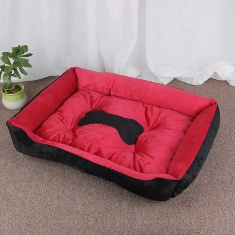 1PC Cat Bed for Dog/Cat Pet Soft Square Dog Bed Plush Puppy Sofa Mat Pet Nest Kennel for Small Medium Dogs Sofa with Blanket