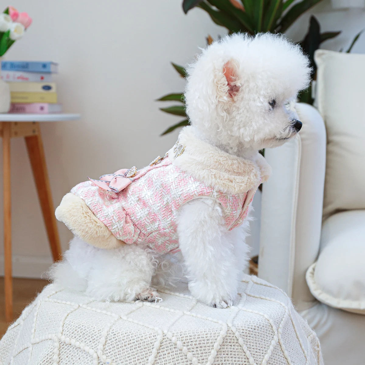 1PC Pet Clothing Dog Cat Autumn/Winter Thick Butterfly Pink Princess Dress Suitable for Small and Medium sized Dogs