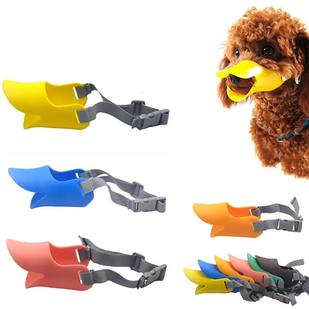 Pet Dog Muzzle Silicone Duck Shape Mask for Pet Dogs Anti Bite Stop Barking Small Large Dog Mouth Muzzles Pet Dog Accessories