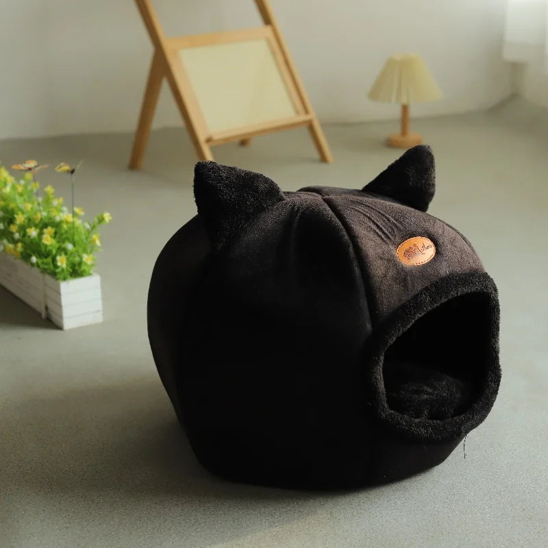 Nueva cama para gatos de invierno con comodidad para dormir profundamente, pequeña colchoneta, cesta para perros pequeños, productos para mascotas, tienda de campaña, cueva acogedora, nido para interiores, cama para gatos