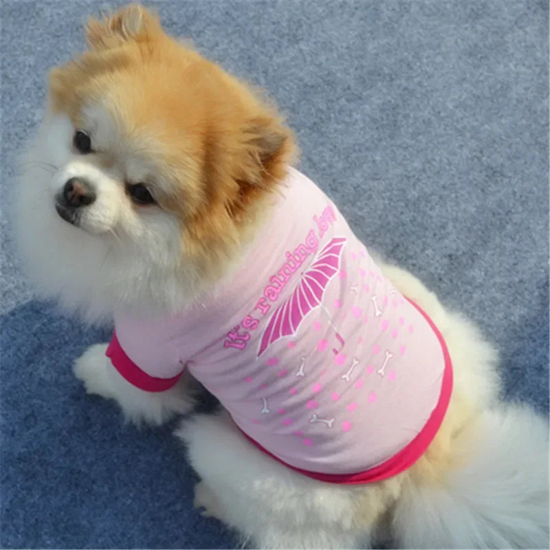 Fashion Print Puppy Dog T-shirt Vest Cozy Cotton Pet Summer Clothes for Small Dogs Cats Chihuahua Pullovers Pomeranian Clothing