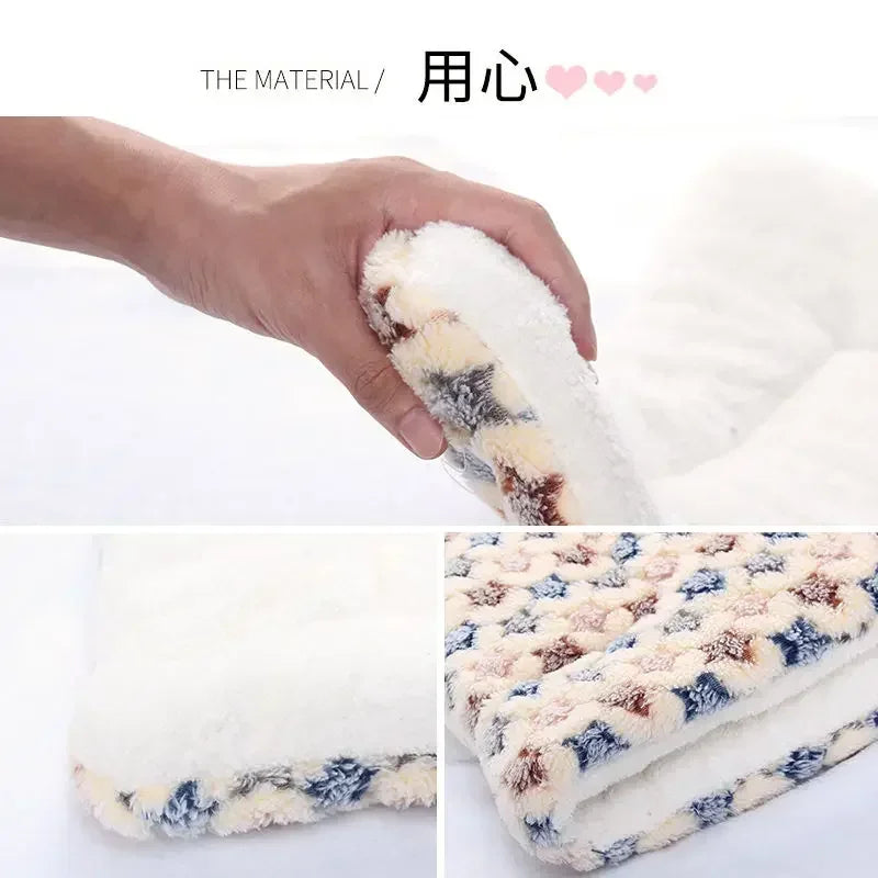 Soft Dog Blanket Pet Mats Cat Sofa Cushion Warm Home Fur Bed Pad Self Heat Rug Thermal Washable Pillow Mat Slipcover