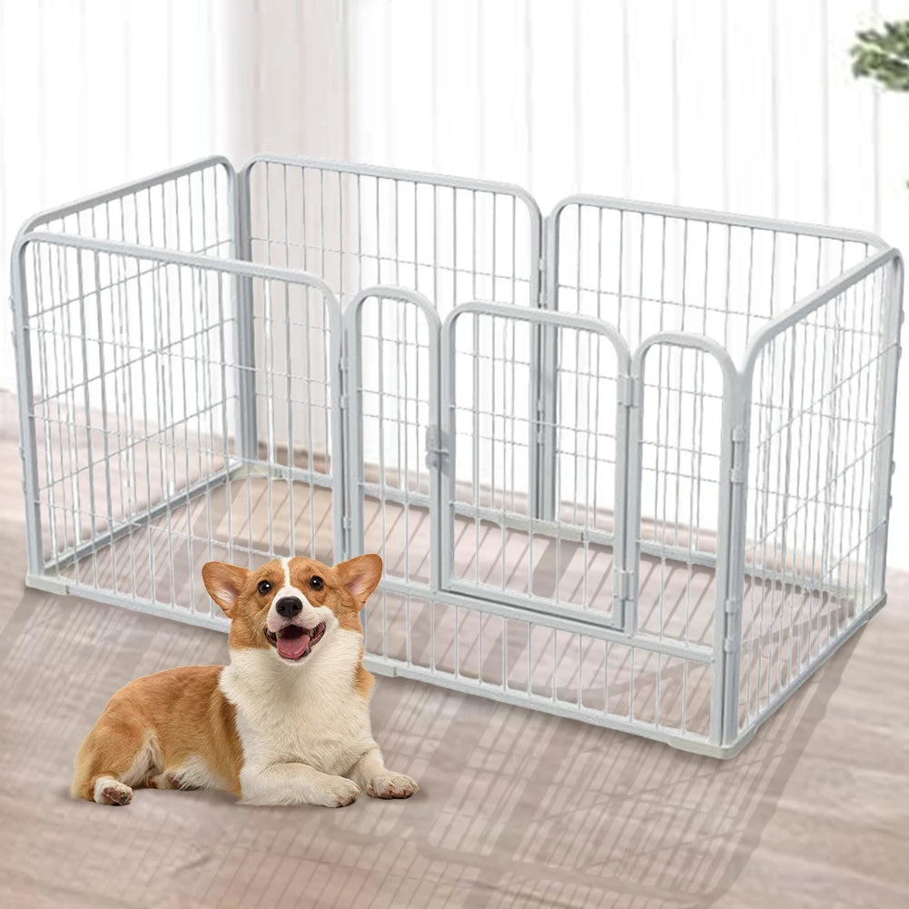 6 Panels Exercise Puppy Kennel Cage Foldable Heavy Duty Dog Cage Heavy Duty Dog Exercise Fence for Dog Cat Rabbit Pet Exercise