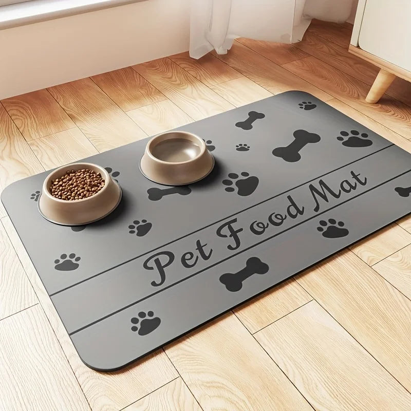 Pet Feeding Mat Absorbent Mat For Food And Water Stain Free Quick Dry Dog Water Dispenser Mat Non-slip Indoor Pet Dog Placemat