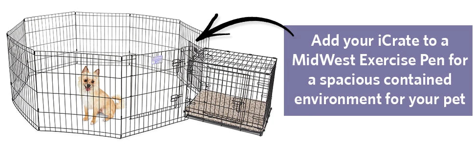 US Double Door iCrate Dog Crate with Leak-Proof Pan, Floor Protection Feet, Divider Panel, Newly Enhanced, US 29-48 Pets