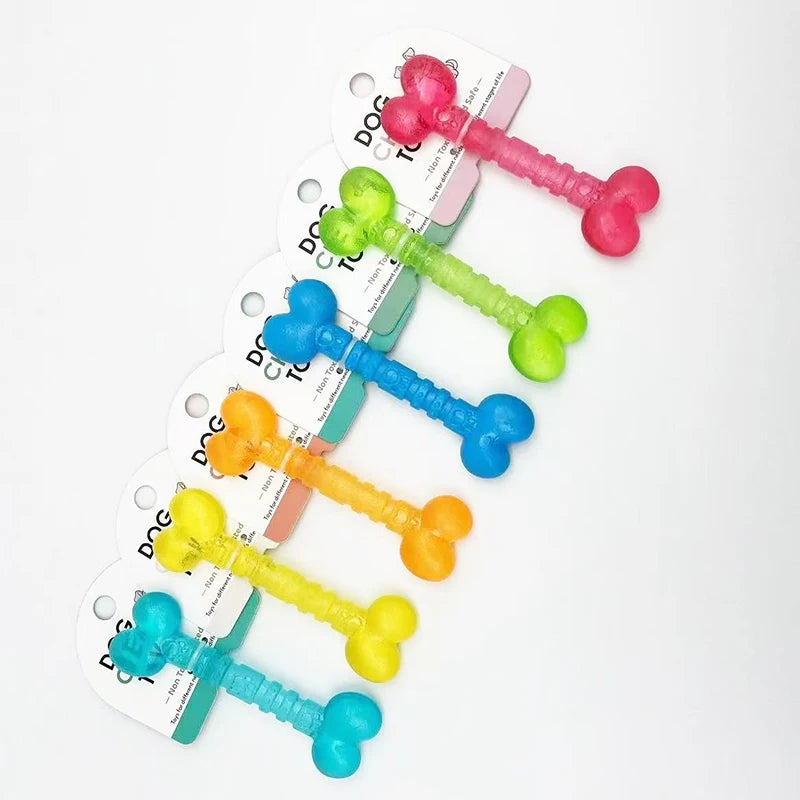 Pet dog toys, interactive, bite resistant, relieve boredom, clean teeth, rubber bones, rubber rings, suitable for small dogs