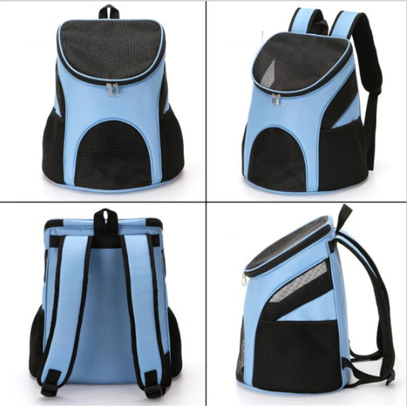 Portable Foldable Pet Mesh Carrier Dog Backpack Breathable Bag Dog Cat Large Capacity Outdoor Travel Carrier Double Shoulder Bag