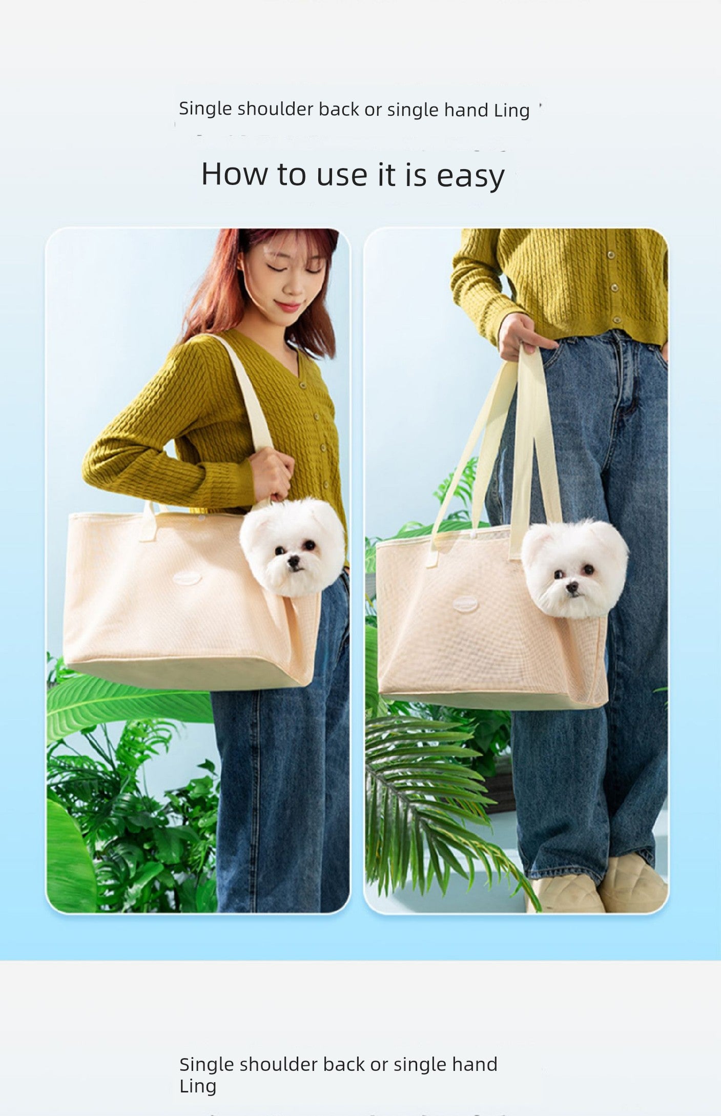 Portable Rabbit Diaper Bag Summer Cat Bag Dog