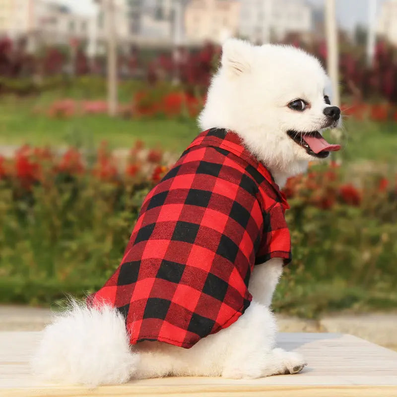 T-shirts classiques pour chiens avec nœud papillon et carreaux - Vêtements d'été fins et respirants pour petits et grands chiens - Chihuahua, chiot, chat - Gilet pour yorkshire