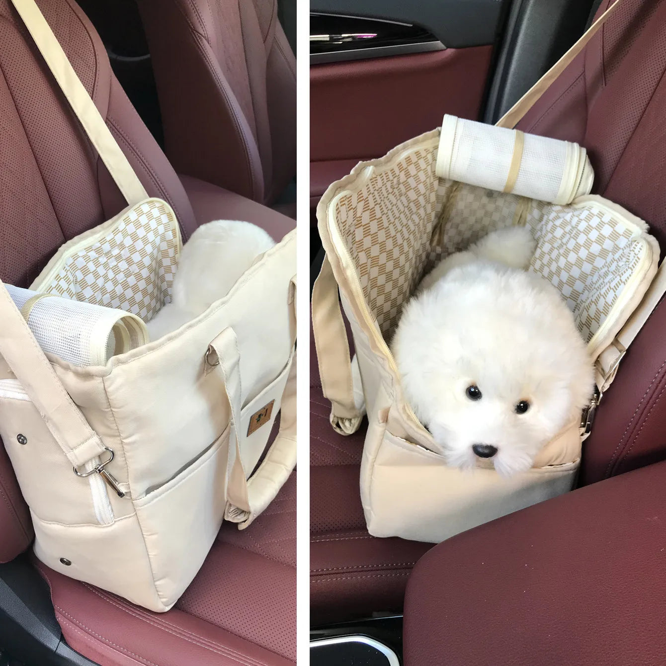 Portable Pet Travel Carrier Tote Bag for Cat, Breathable Dog Travel Bag Carrier Shoulder Bag Carrier Car Seat  bed safe Travel