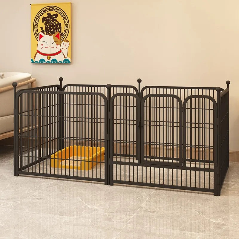 Two-Color Pole Fence Pet Fence With High Threshold Dog Fence Dog Cage Small And Medium Dog Isolation Door Fence Fence Kennel