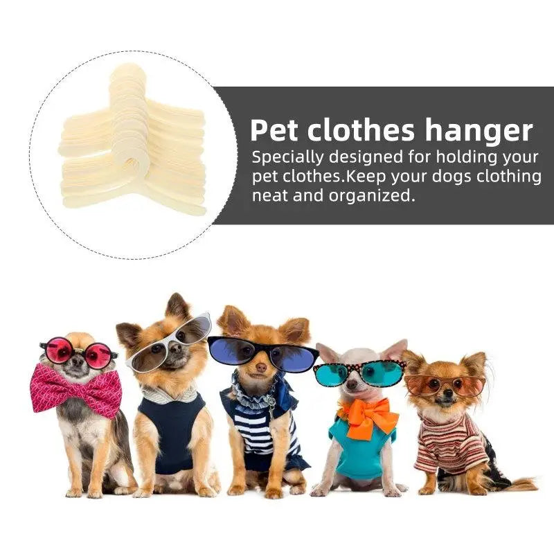 20pcs Pet Clothes Hanger Plastic Puppy Apparel Storage Rack Organize and Keep Your Pet's Clothing Neat and Tidy