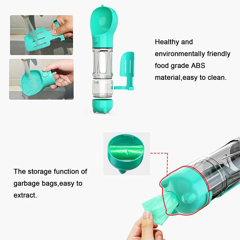 Portable Dog Water Bottle Drinking Bowls for Dog Cat Food Water Dispenser 3 In 1 Leak-proof Outdoor Dog Waterer Pet Accessories