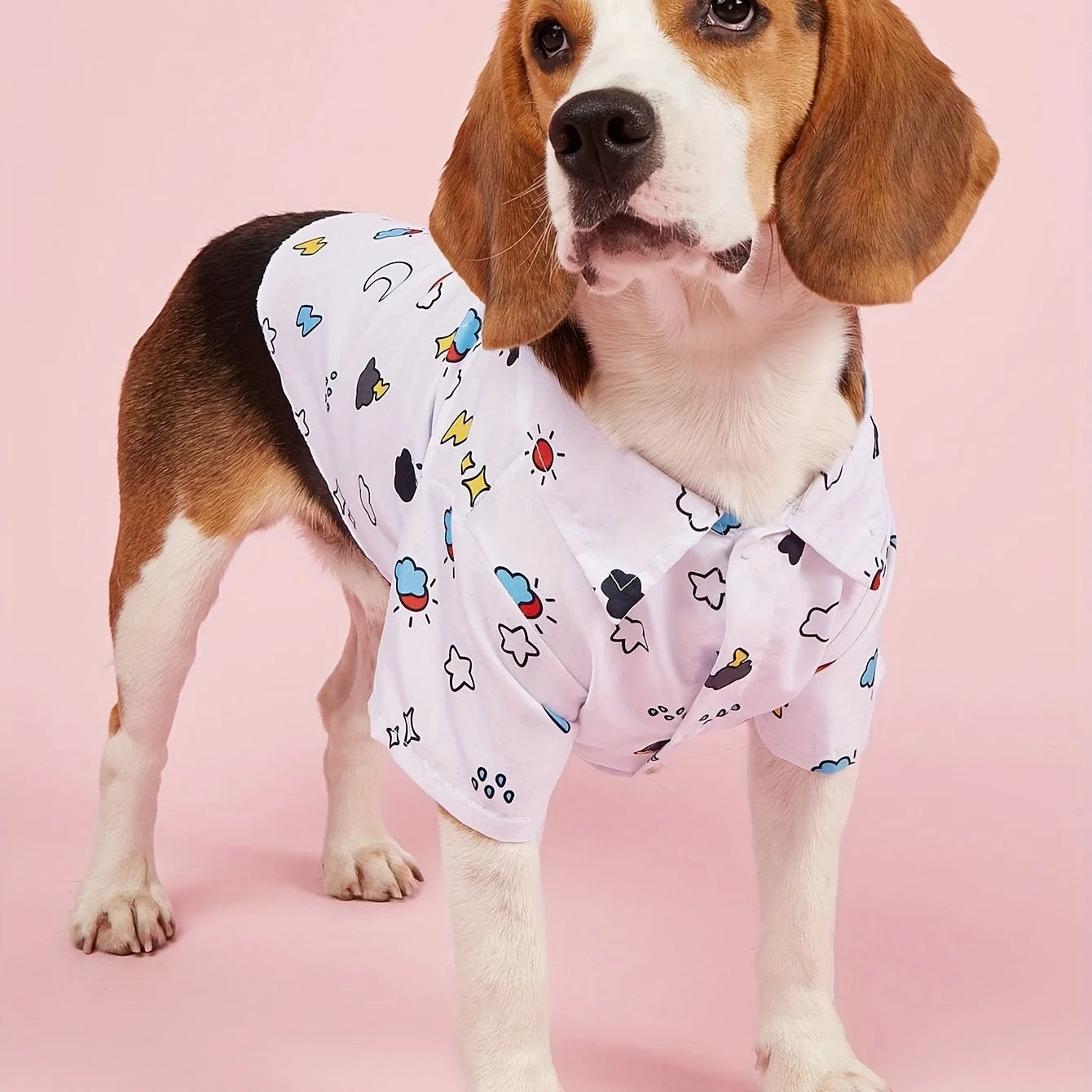 Pet clothes, dogs, cats, shirts, comfortable and breathable, small floral patterns, simple, generous, fresh and cute