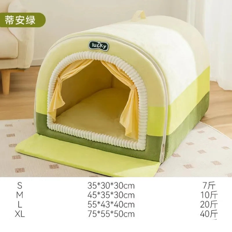 Autumn and Winter Dog Thousand Birds Grid Drawer Dog Kennel Large Dog Large Dog Kennel Deep Sleep Cat Kennel Pet Kennel