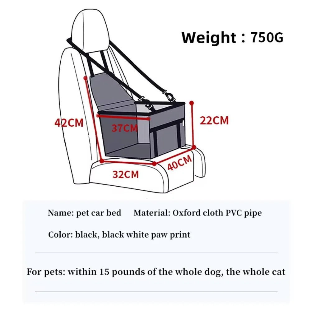 New Pet Cat Dog Car Carrier Seat Bag Waterproof Basket Removable Cleaning High Quality Carriers Bag Safety Travelling Mesh Bags