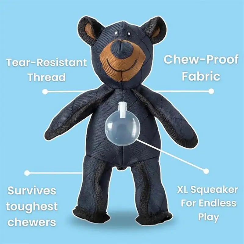 Power Bear Pet Plush Chew Toy Dog Teething Cartoon Bear Plush Toy Bite Resistant Interactive Nylon Bear Vocal Doll