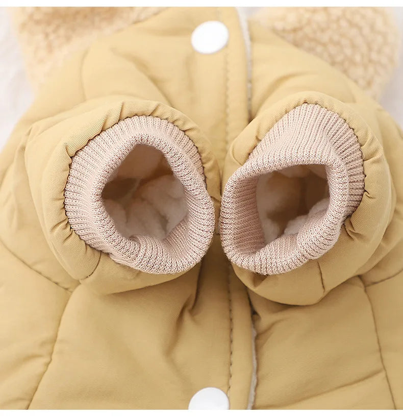 Dog Pet Clothing Bear Traction Jackets for Dogs Clothes Cat Small Winter Velvet Thickening Fashion Boy Yorkshire Accessories