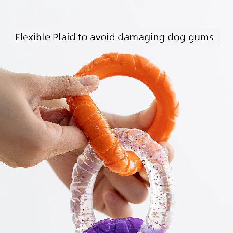 Hot Bite-Resistant Dog Pull Ring Toy Molar Tug-of-War Pull Toy Doggy Bite-Resistant Pet Puppy Relieving Boredom