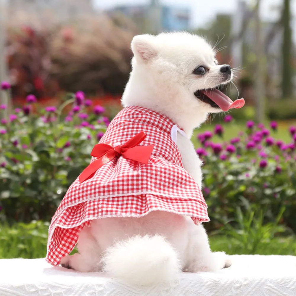 Dog Dress for Small Dog Girl Puppy Clothes Female Princess Tutu Striped Skirt Summer Shirt for Chihuahua Cat Pet Apparel Outfits