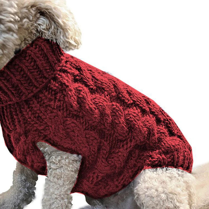 Puppy Dog Sweaters for Small Medium Dogs Cats Clothes Winter Warm Pet Turtleneck Chihuahua Vest Soft Yorkie Coat Teddy Jacket