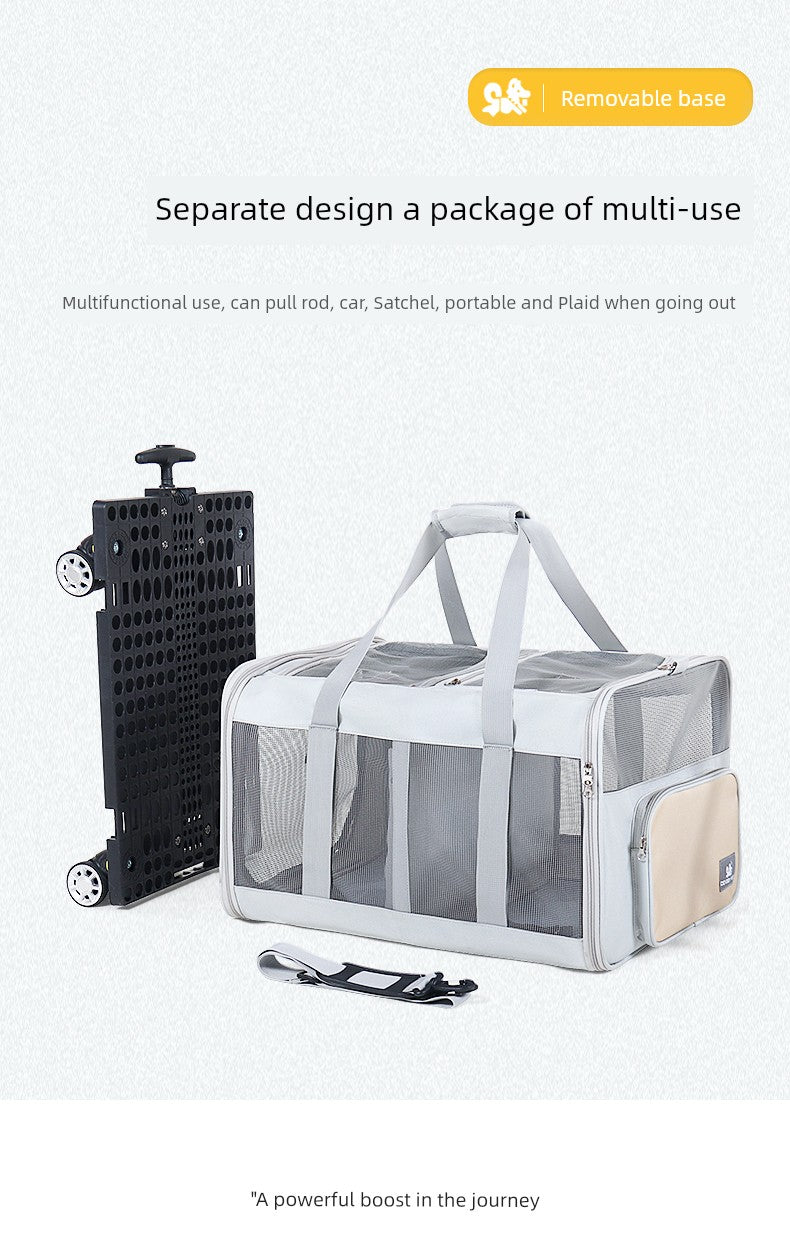 Valise à roulettes de voyage portable multi-chats de grande capacité pour voiture