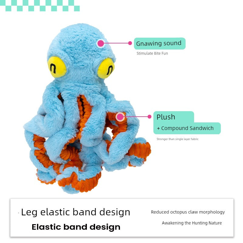 Qzee Octopus Kids Tug of War Relieving Stuffy Pet Toy