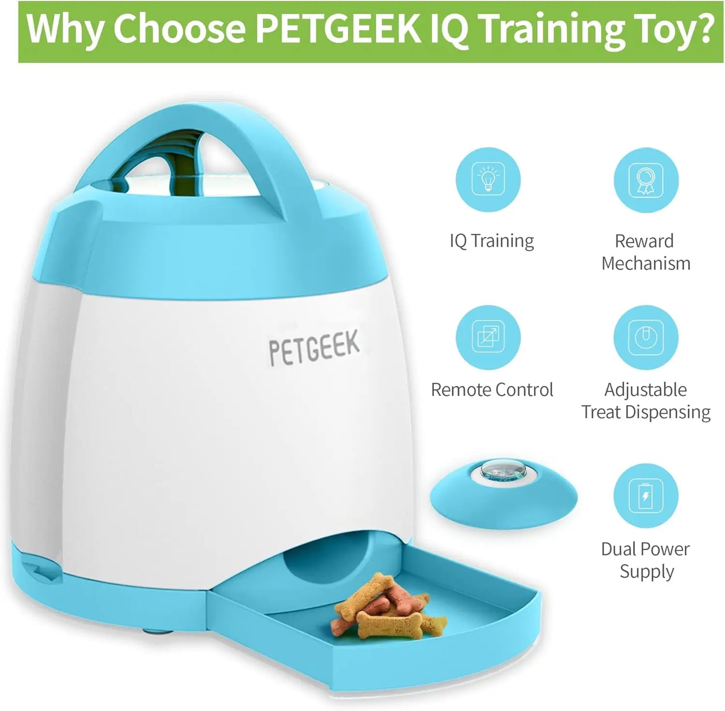 Automatic Dog Treat Dispenser, Interactive Dogs Toys Treat Dispensing, Electronic Dog Puzzle Toys, Pet Toys, Automatic Feeders