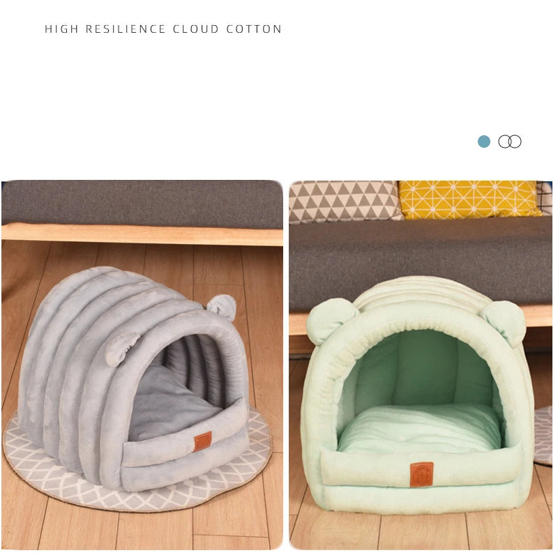 Super Soft Dog Round Cat Deep Sleep Comfort In Winter Warm Sleeping Tent Cozy Cave Mat Portable Indoor Cat Bed for Cats