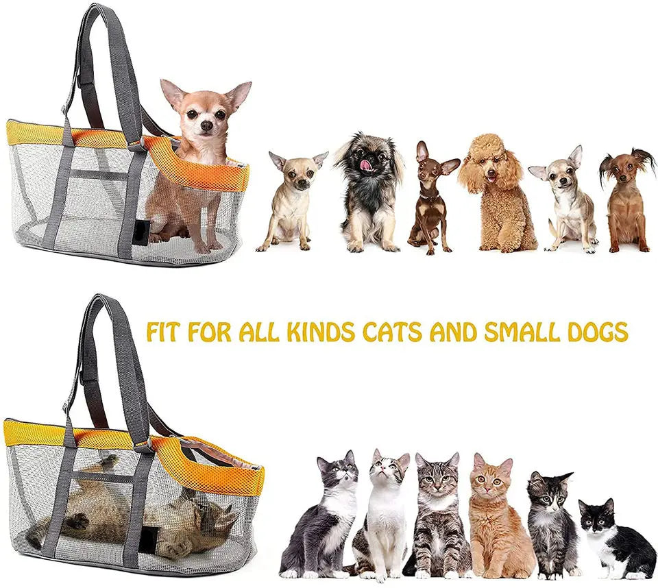 Pet Carrier Bags Mesh Foldable Pet Carrier Handbag Purse for Small Dogs Miniature Schnauzer Miniature Dogs