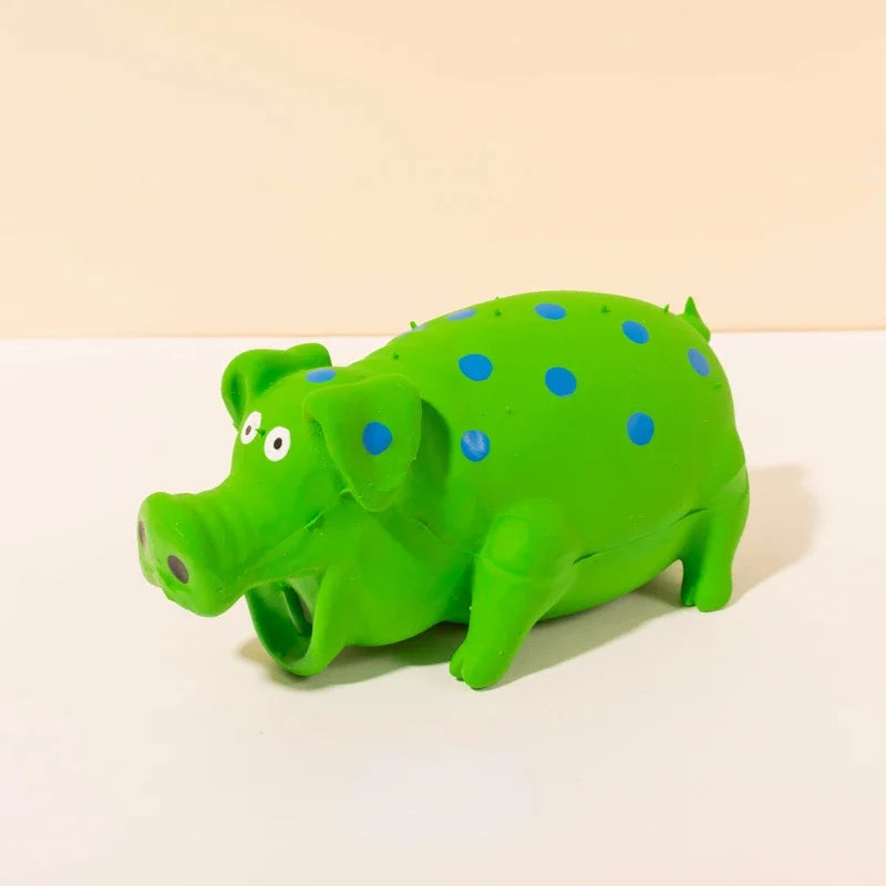 Squeaky Pig Dog Toy Durable Rubber Pig Squeaker Dog Puppy Chew Toys Latex Interactive Cute Toy for Small Medium Large Dogs